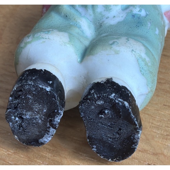 Vintage Traditional Japanese Painted Porcelain Bisque Boy Penny Doll - Picture 7 of 7